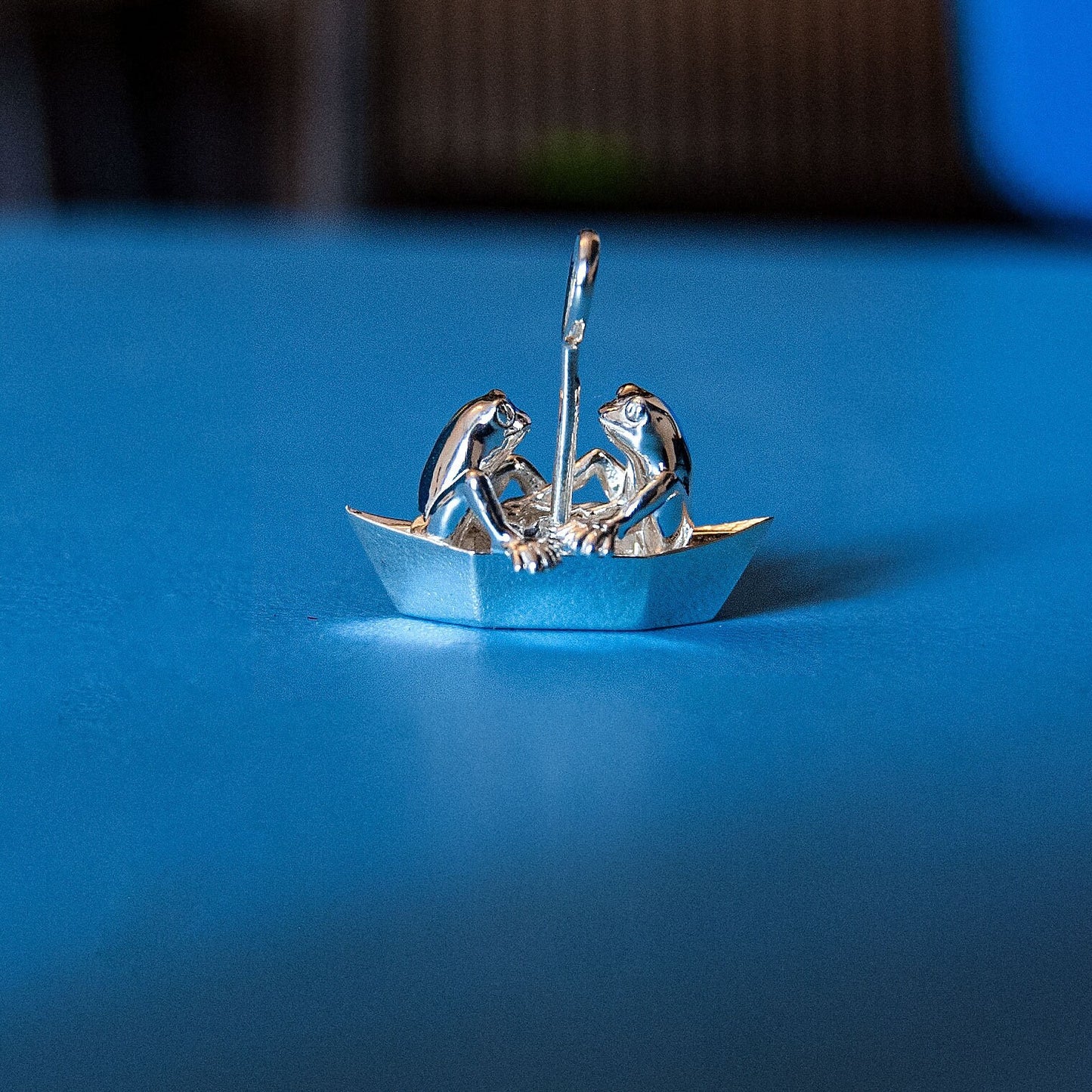 Frogs On Origami Boat Pendant
