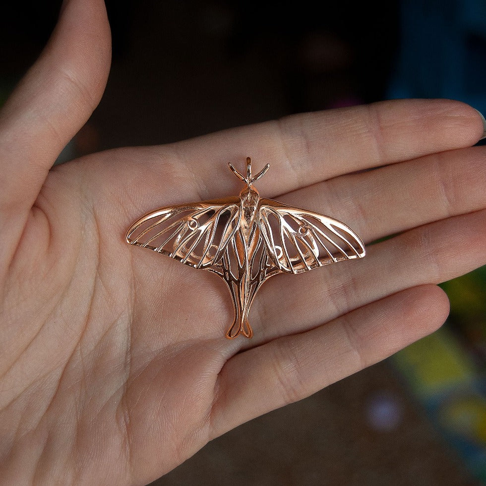Spanish Luna Moth Pendant Necklace