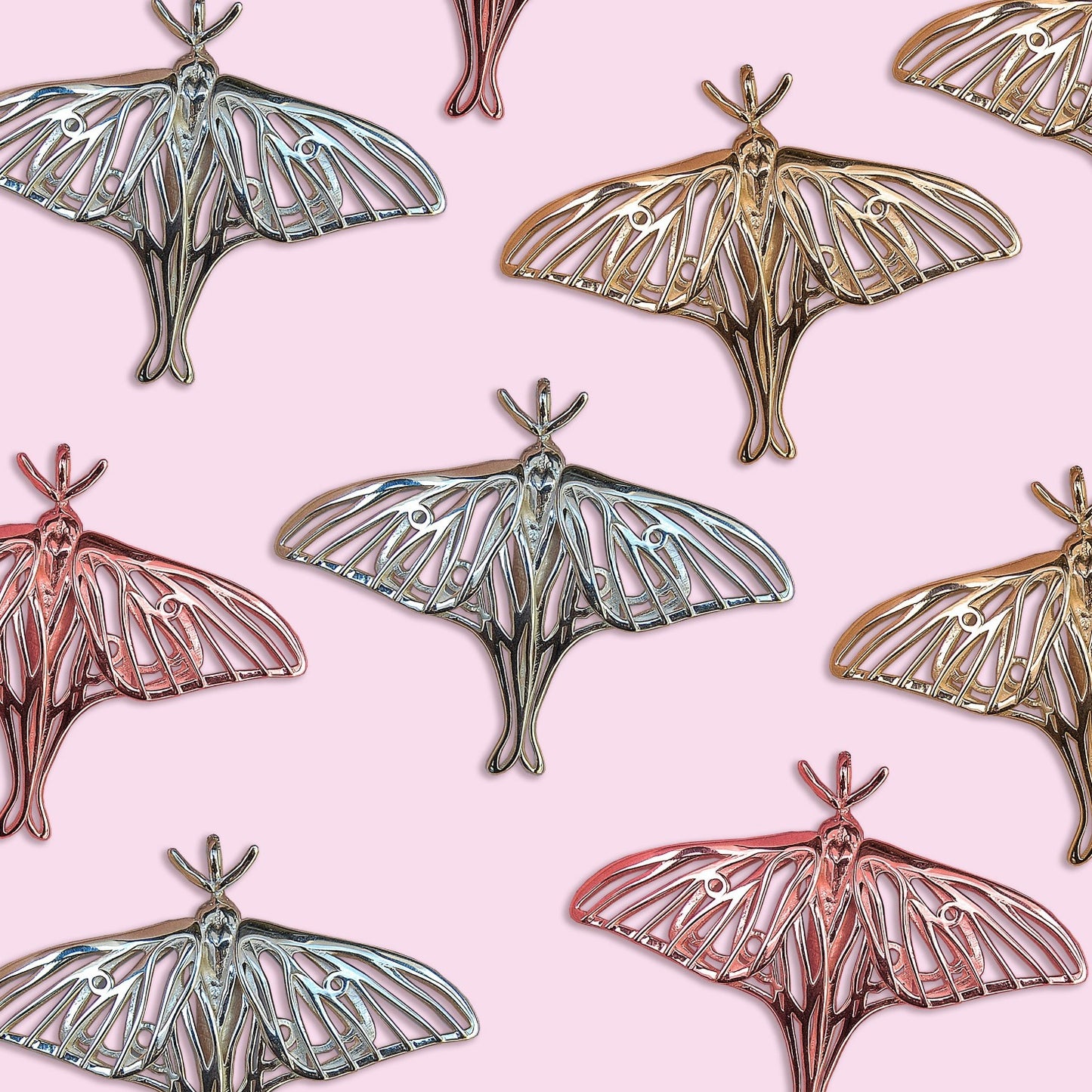 Spanish Luna Moth Pendant Necklace