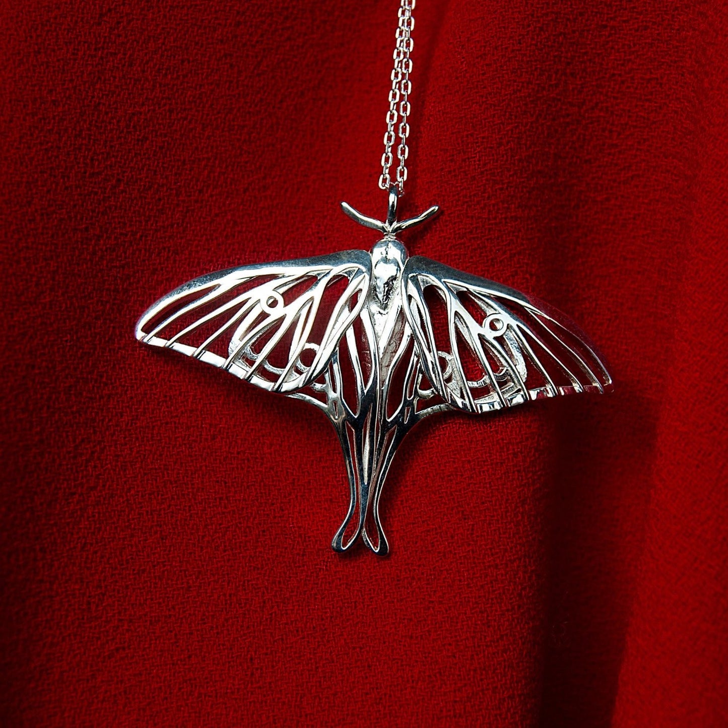 Spanish Luna Moth Pendant Necklace