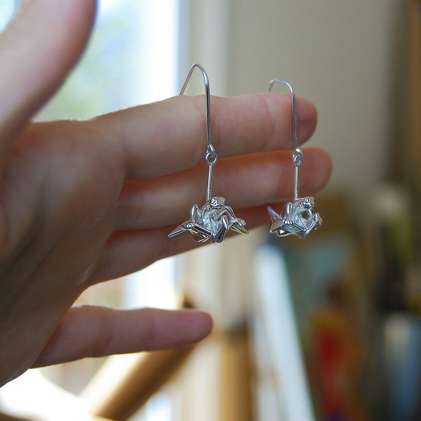 Origami Drop Crane earrings