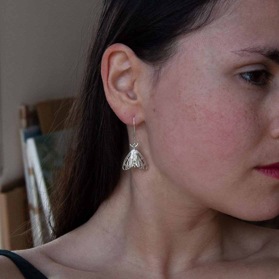 Tiger moth earrings