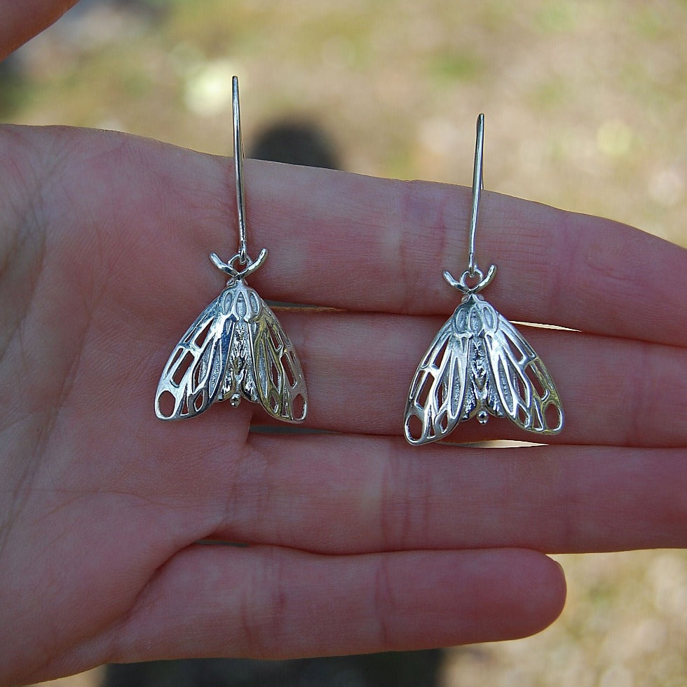 Tiger moth earrings