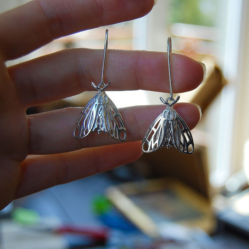 Tiger moth earrings