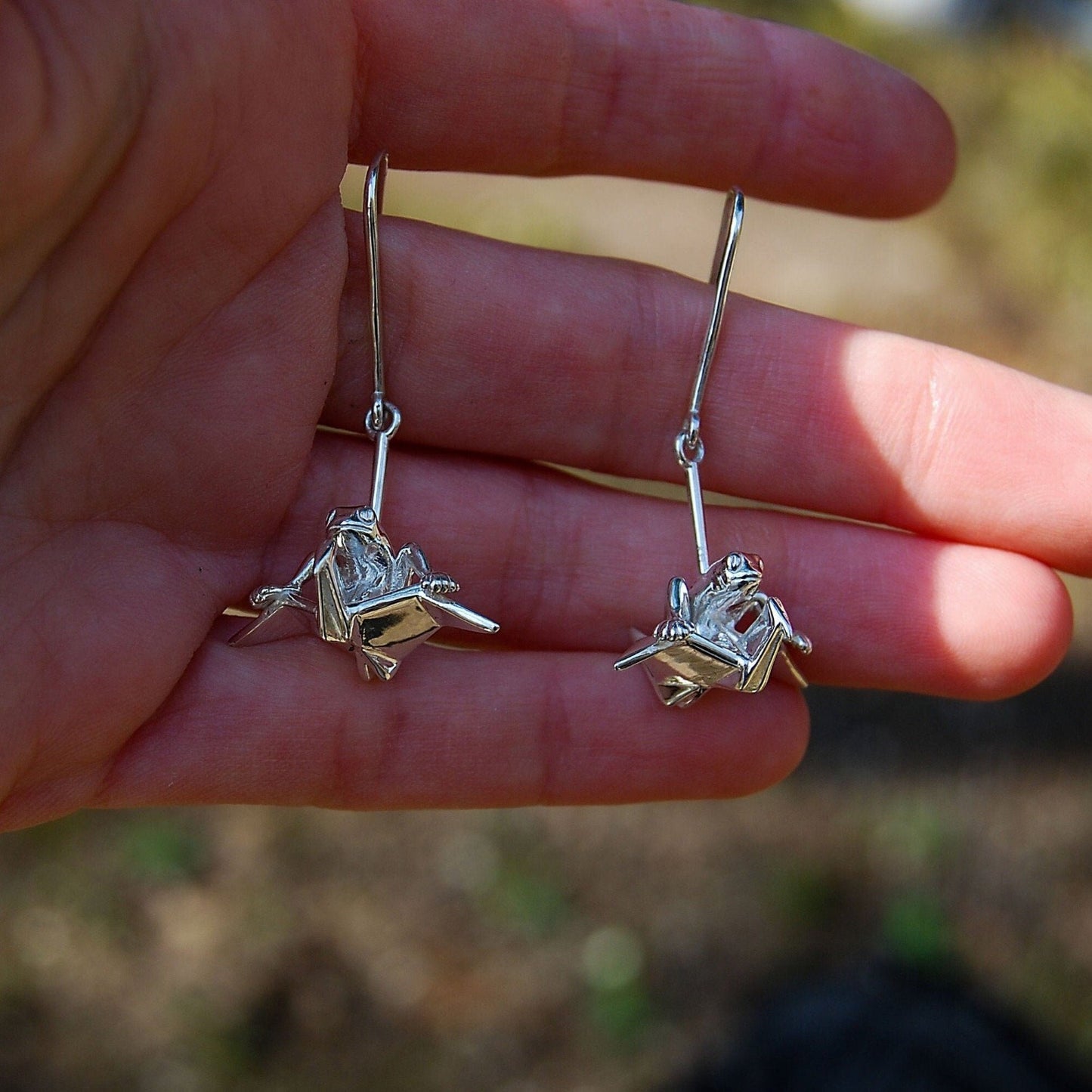 Origami Drop Crane earrings