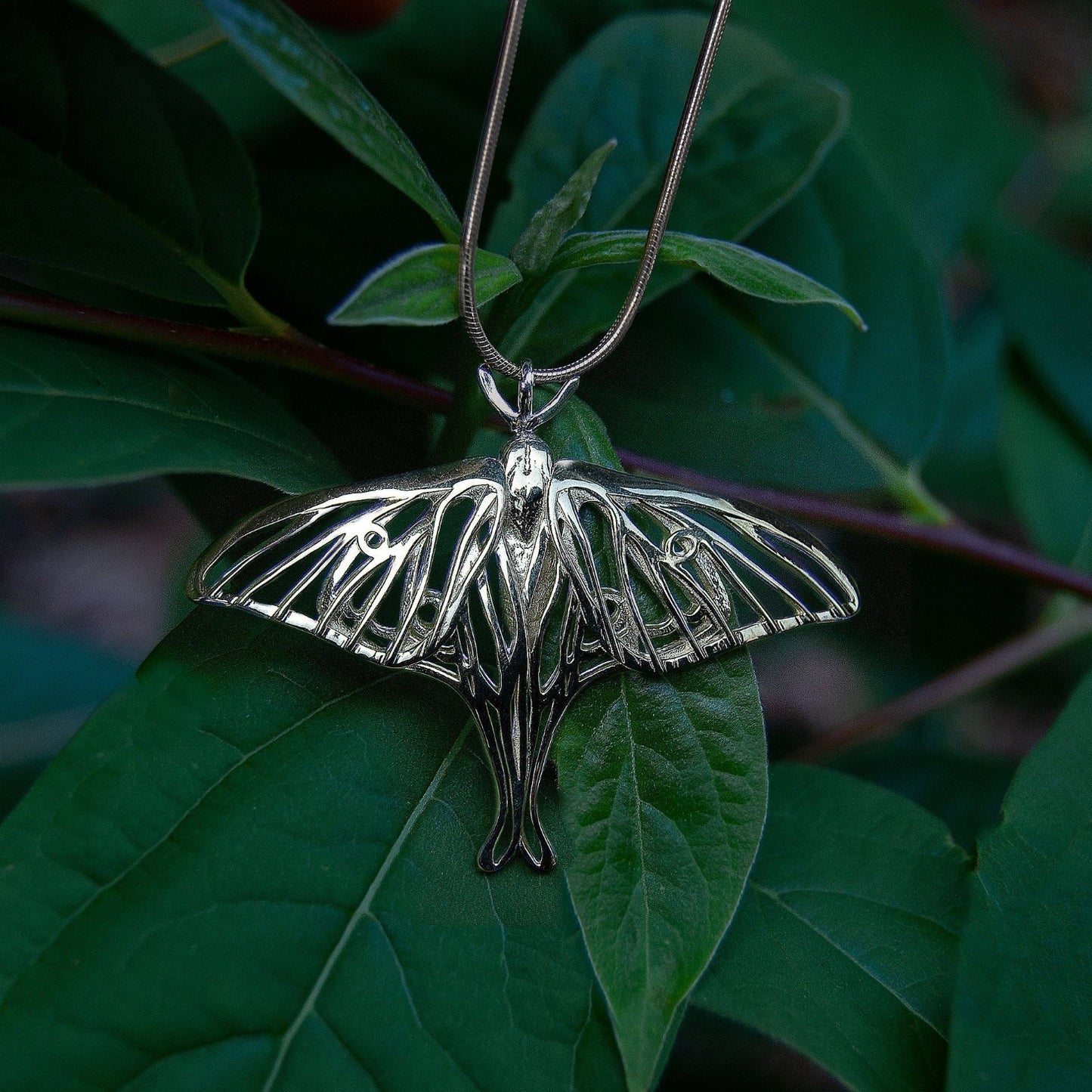 Spanish Luna Moth Pendant Necklace